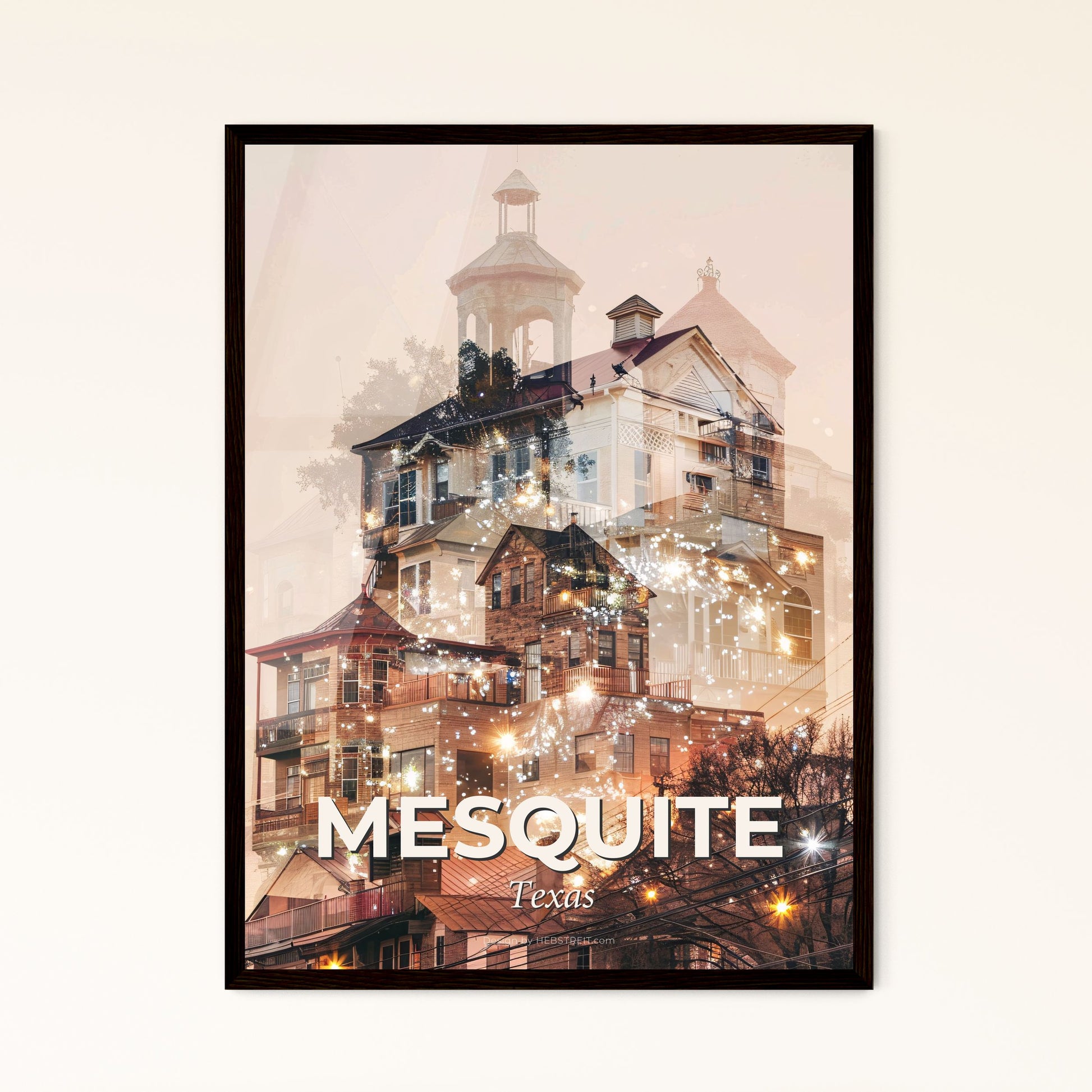 Mesquite: City Lights Sparkle on Local Landmarks - A multiple exposure of a building