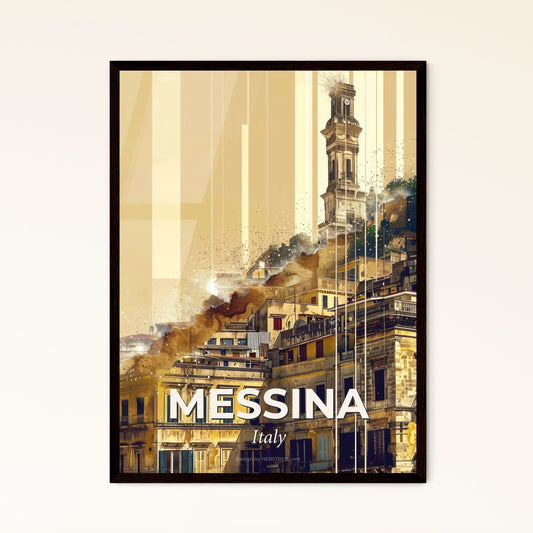 Messina City Art: Skyline and Icons - A building with a tower on top of it