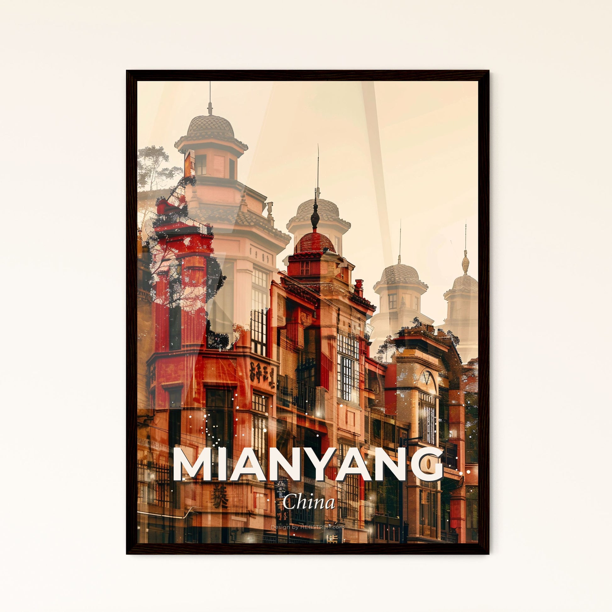 Mianyang Double Exposure Skyline Art - A multiple exposure of a building