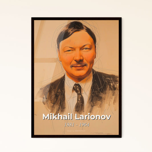 Dynamic Rayonism Portrait: Mikhail Larionov's sensuous artistry in vibrant hues - Elegant Home Décor Print & Framed Options