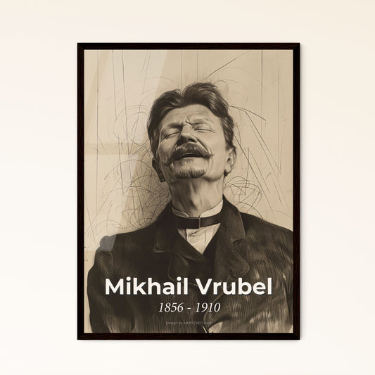 Dynamic Symbolist Portrait: Mikhail Vrubel-Inspired Art Nouveau Print - Sensual Lines, Unique Perspective, Perfect for Home Décor