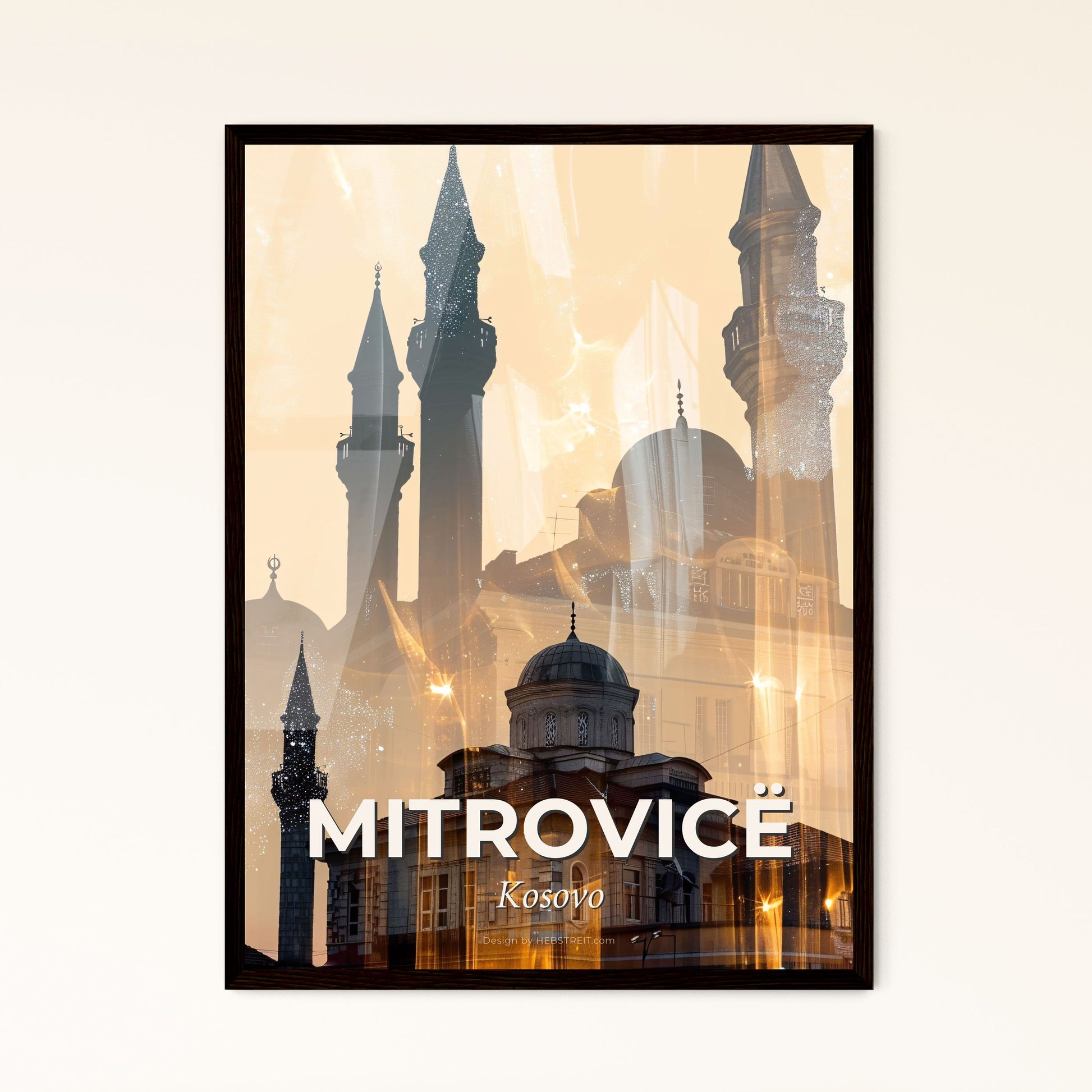 Mitrovica Kosovo Double Exposure Skyline Architecture Art - A building with towers and towers