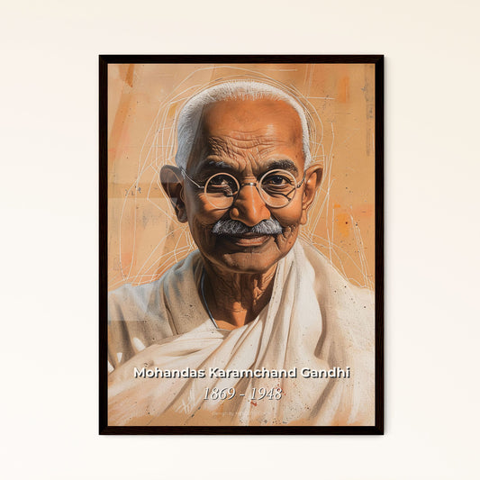 Radiant Tribute to Gandhi: A Contemporary Portrait in Dynamic Lines - Perfect for Home Decor & Meaningful Gifting