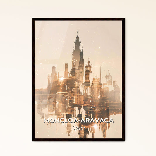 Moncloa-Aravaca Skyline Minimalist Poster Art - A city with many buildings