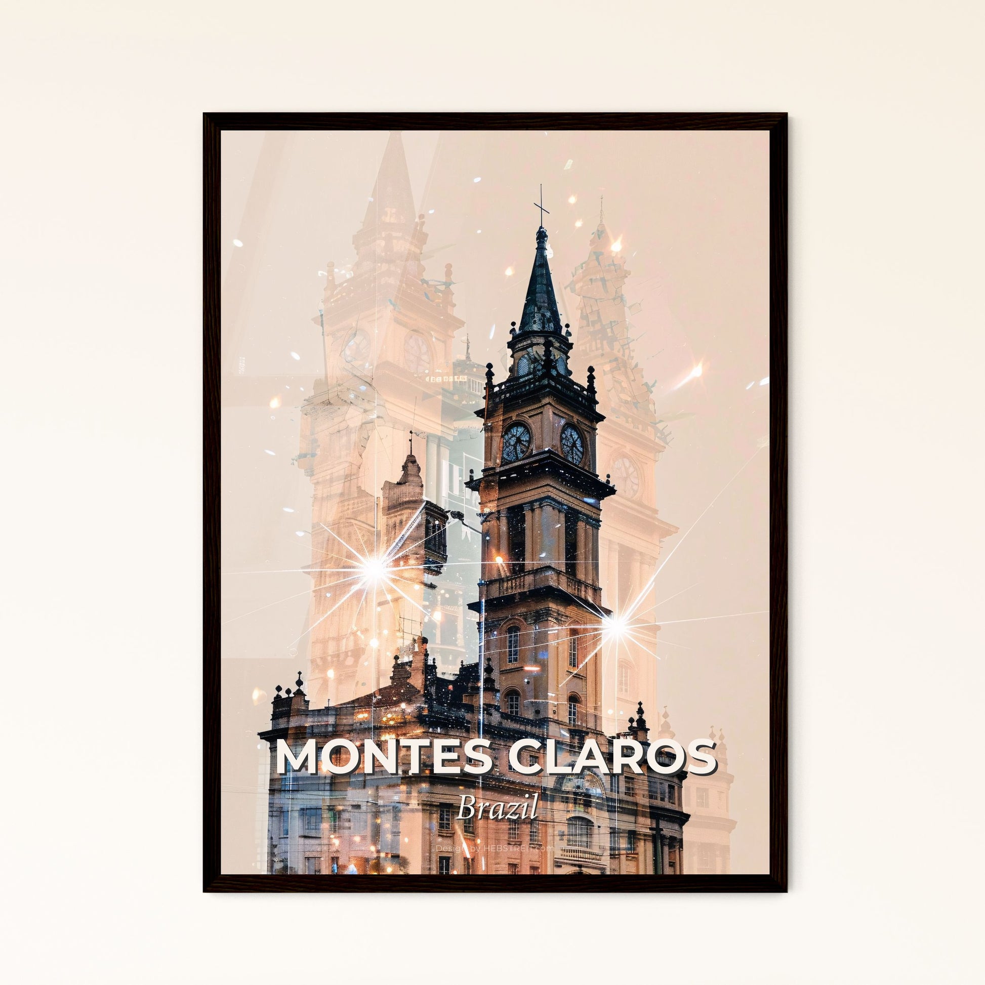 Montes Claros City Skyline Double Exposure Art - A double exposure of a building