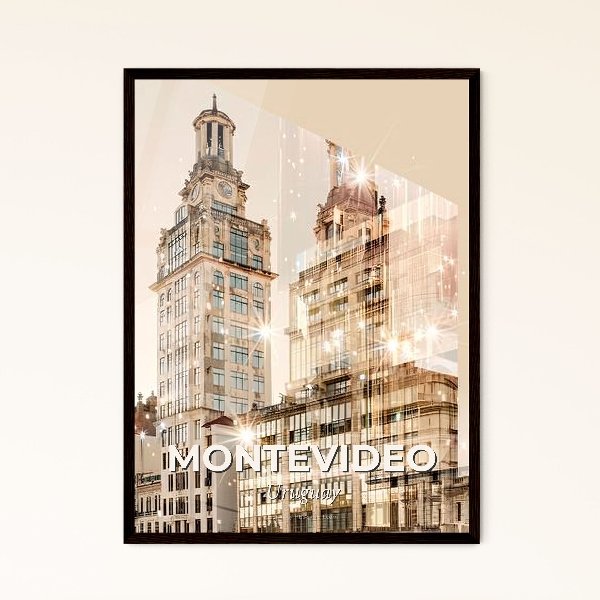 Montevideo City Dreamscape Poster Art - A couple of tall buildings