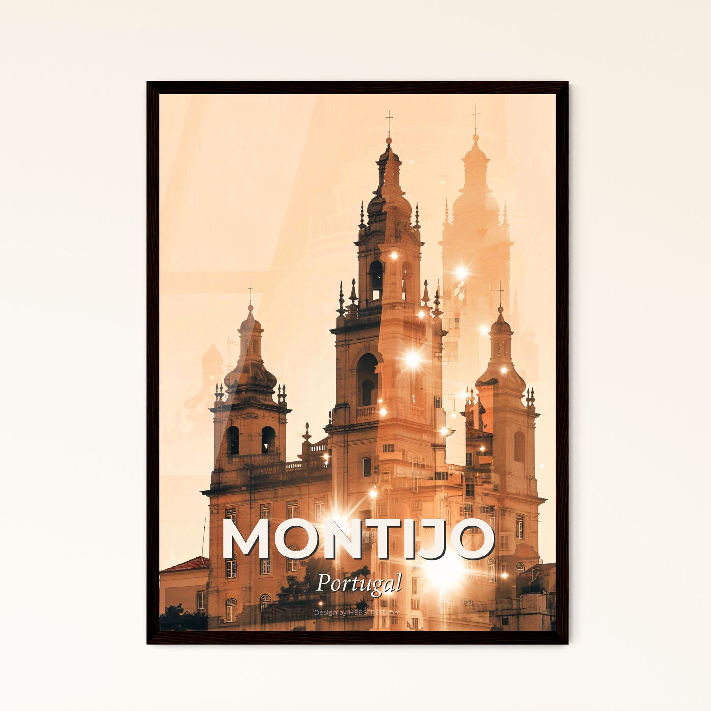 Montijo Double Exposure Art Skyline City Architecture - A building with towers and lights