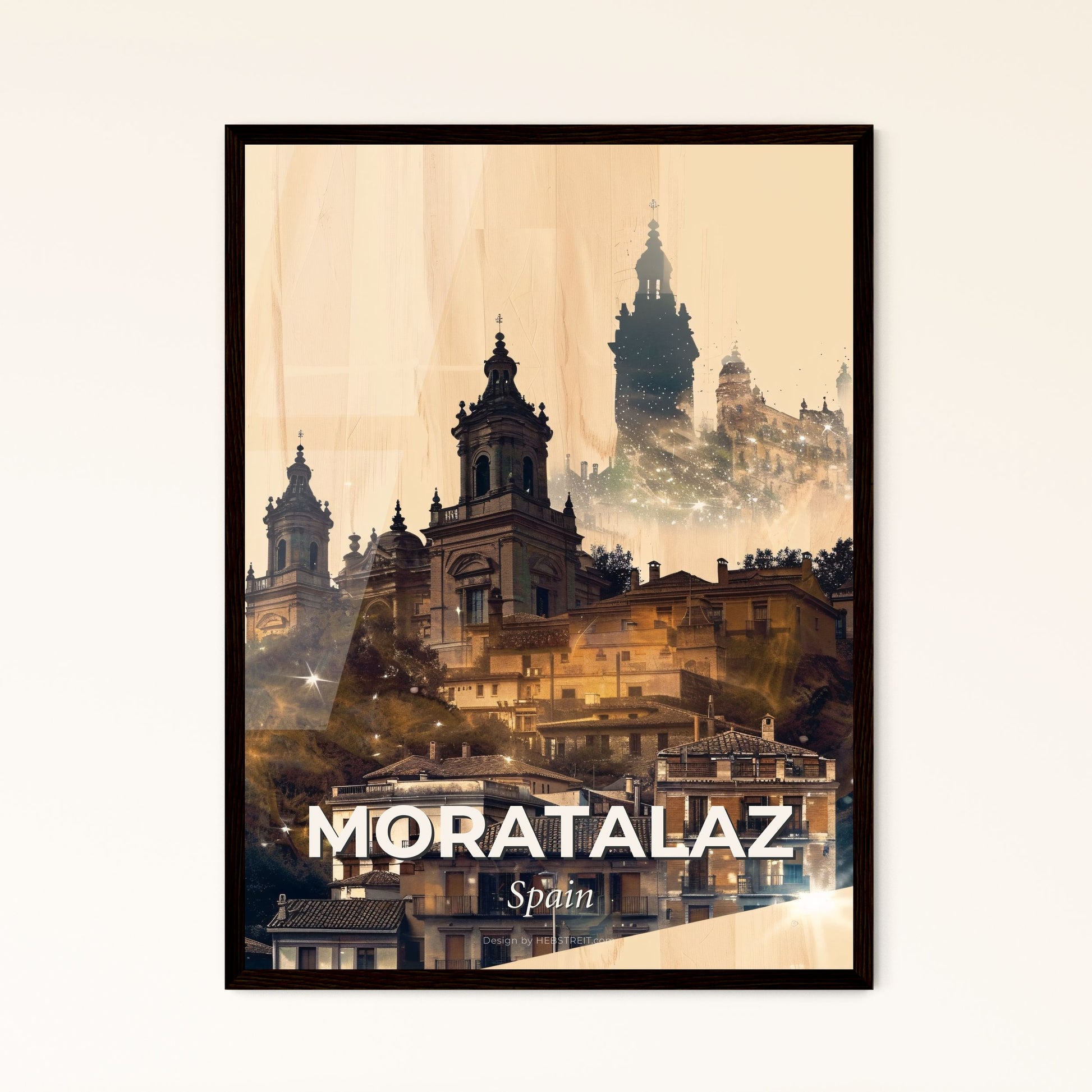 Moratalaz City Silhouette Art Showpiece - A city with a building in the background