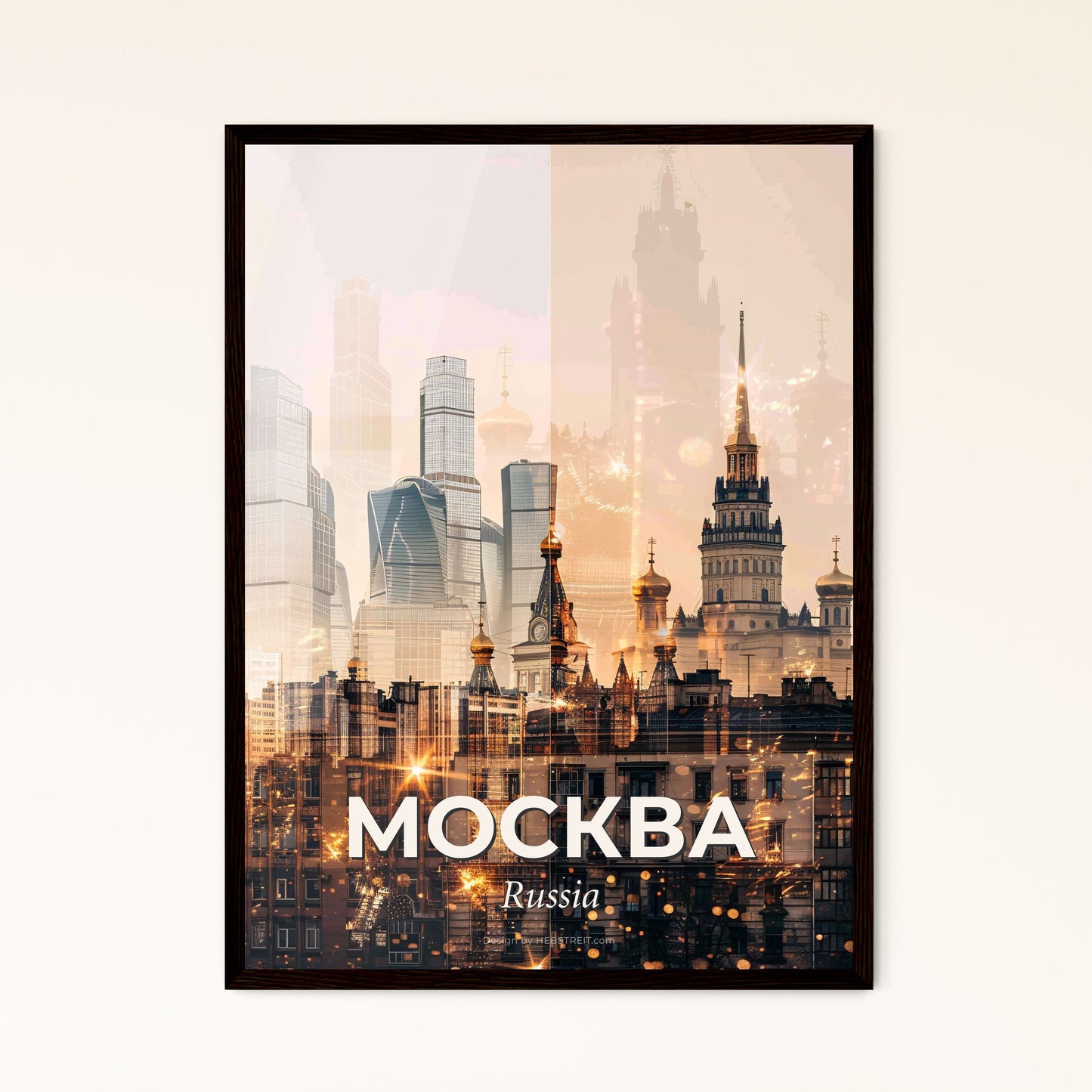 Moscow Canvas Of Dreams: City Sparkles In Beige - A city skyline with many buildings