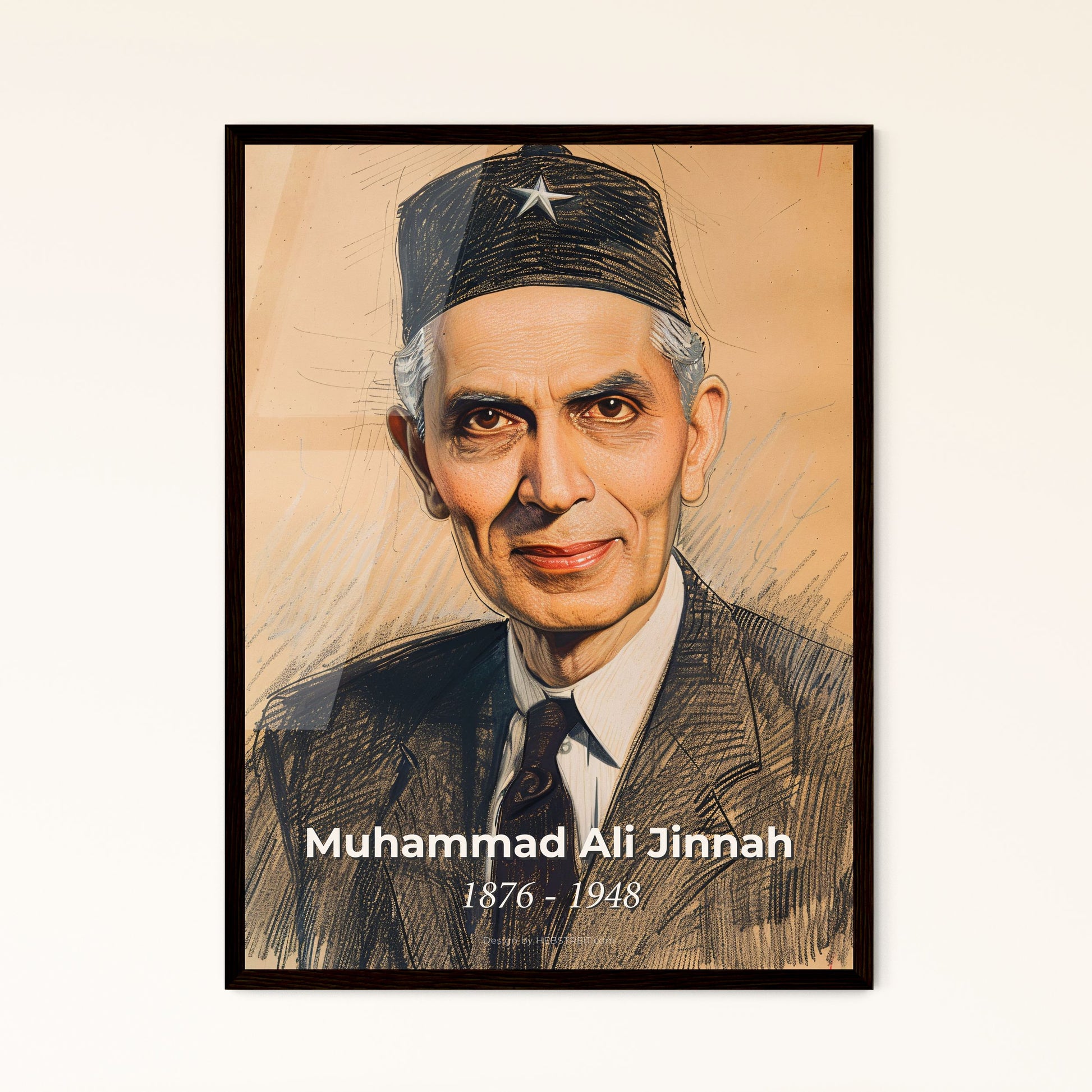 Radiant Muhammad Ali Jinnah Framed Print