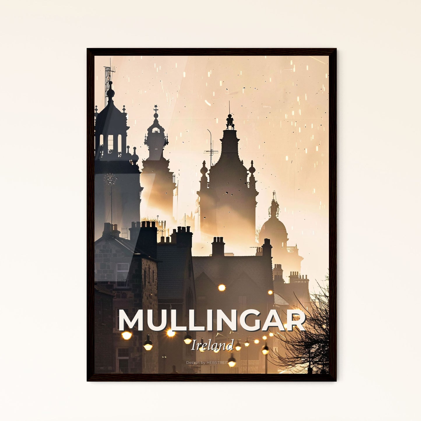 Mullingar, Ireland: A City Illuminated in Art - A city with buildings and a foggy sky