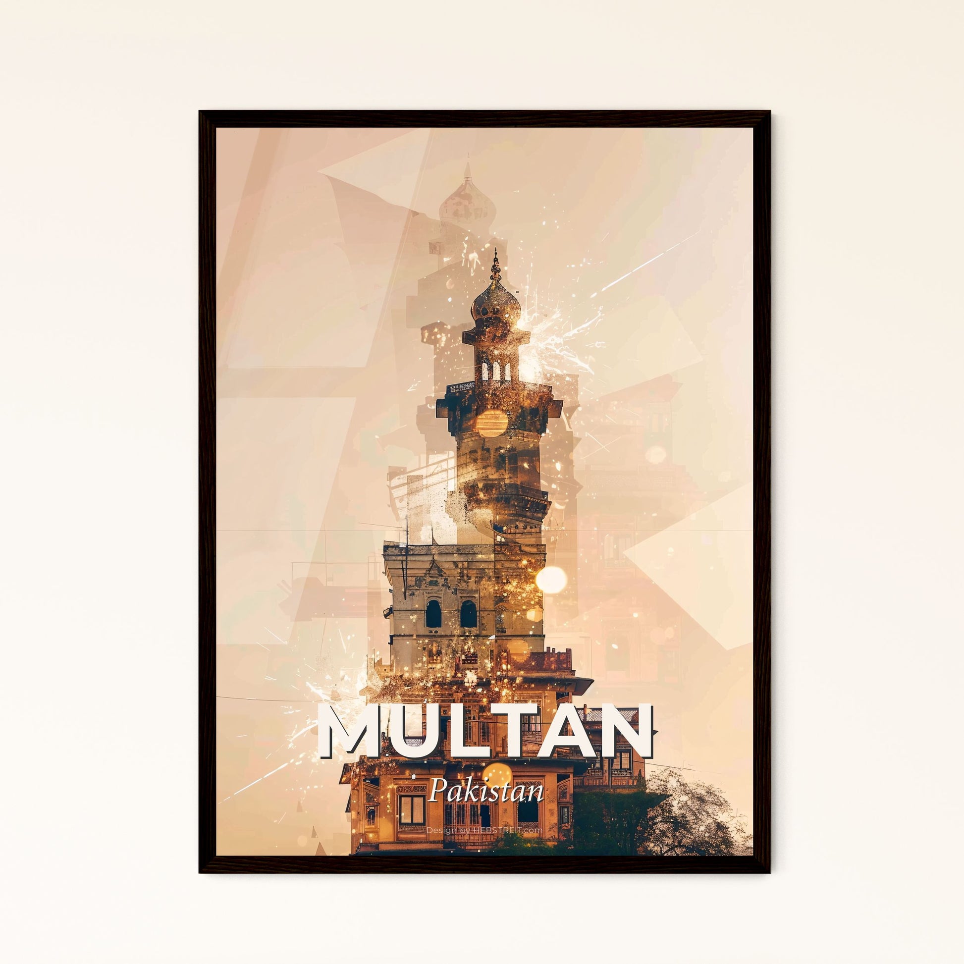 Multan: Where Old Meets New in Vivid Posters - A building with fireworks