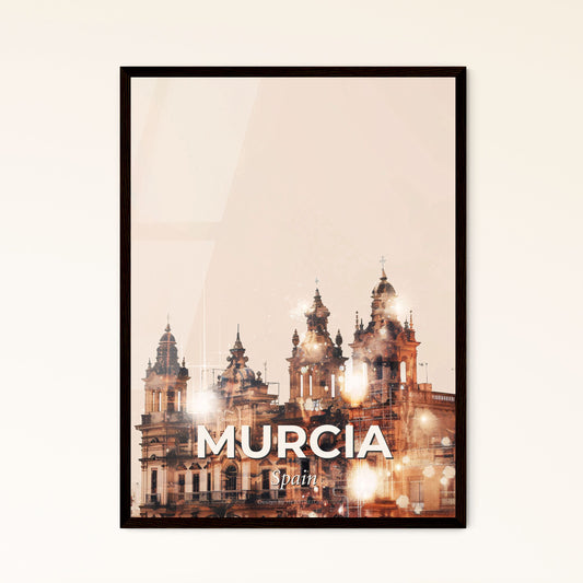 Murcia City Skyline Composite Artwork Poster - A large building with many towers