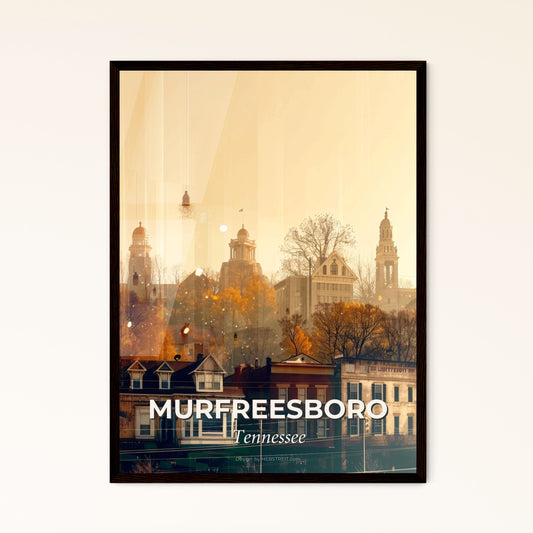 Murfreesboro Skyline Composite Art Poster - A city with trees and buildings