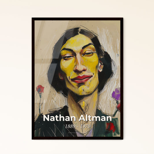 Dynamic Cubist Portrait of Nathan Altman: Exquisite Contemporary Artwork on Beige – Perfect for Home Decor & Unique Gifts