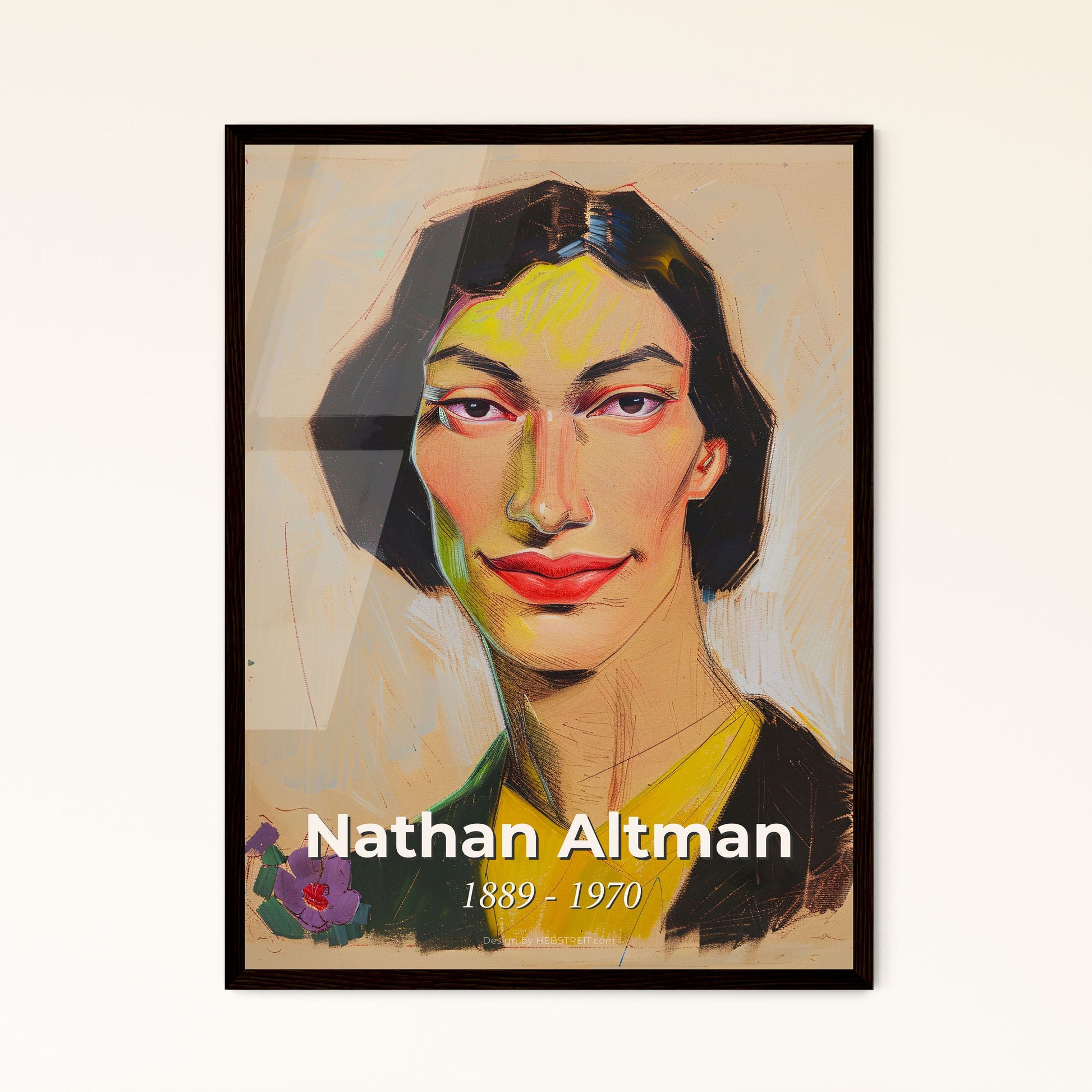 Captivating Portrait of Nathan Altman: A Stunning Cubist Masterpiece on Beige, Perfect for Gifting or Elevating Your Home Decor