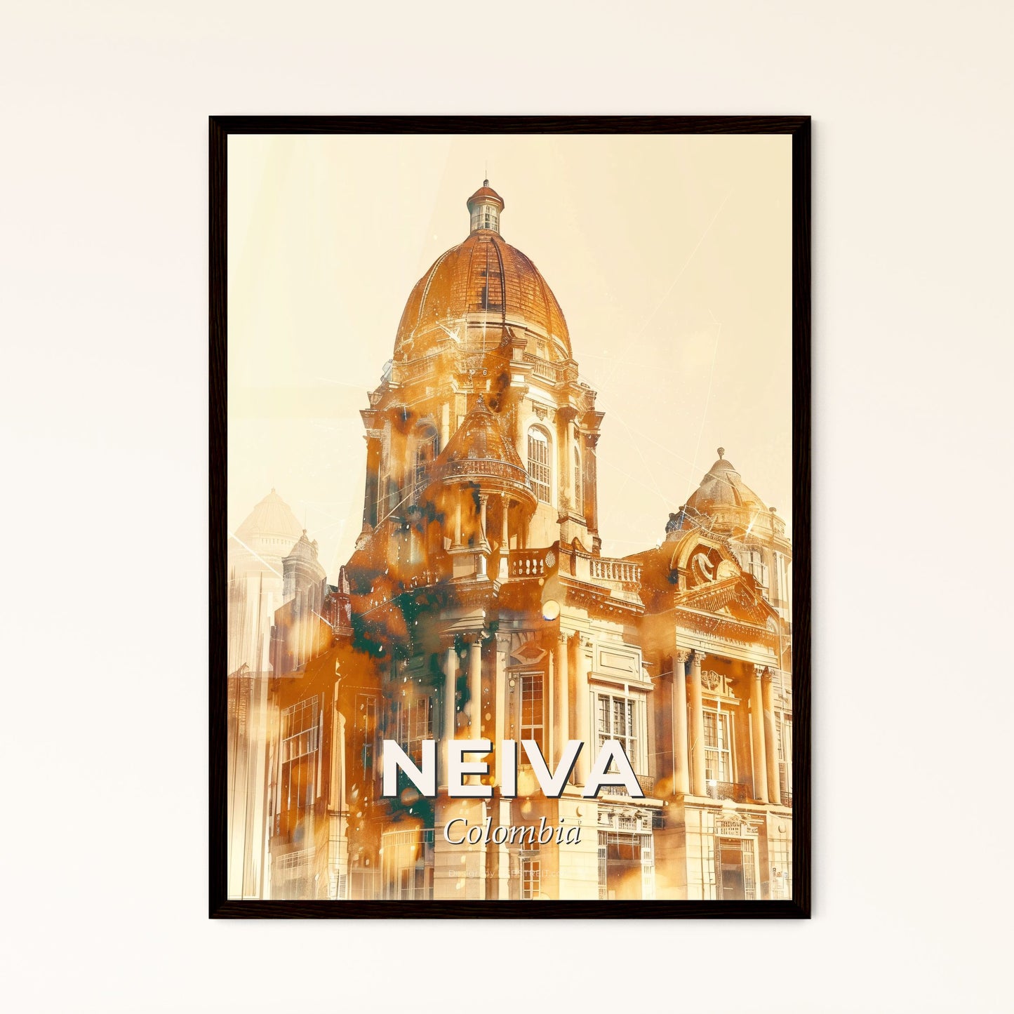 Neiva Skyline: Local Icons Vibrant Hues - A building with a dome on top