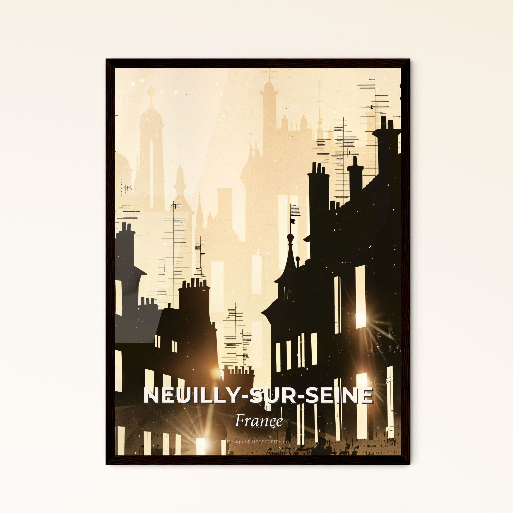 Parisian Skyline Double Exposure Art - A silhouette of buildings and buildings