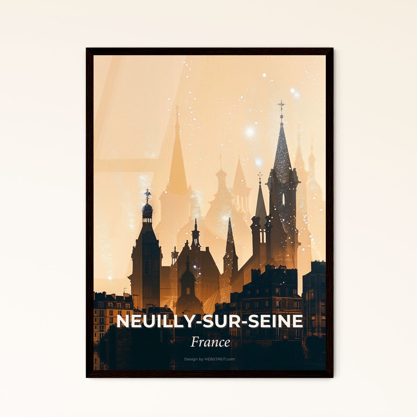 Neuilly-sur-Seine Cityscape Double Exposure Dream - A silhouette of a castle