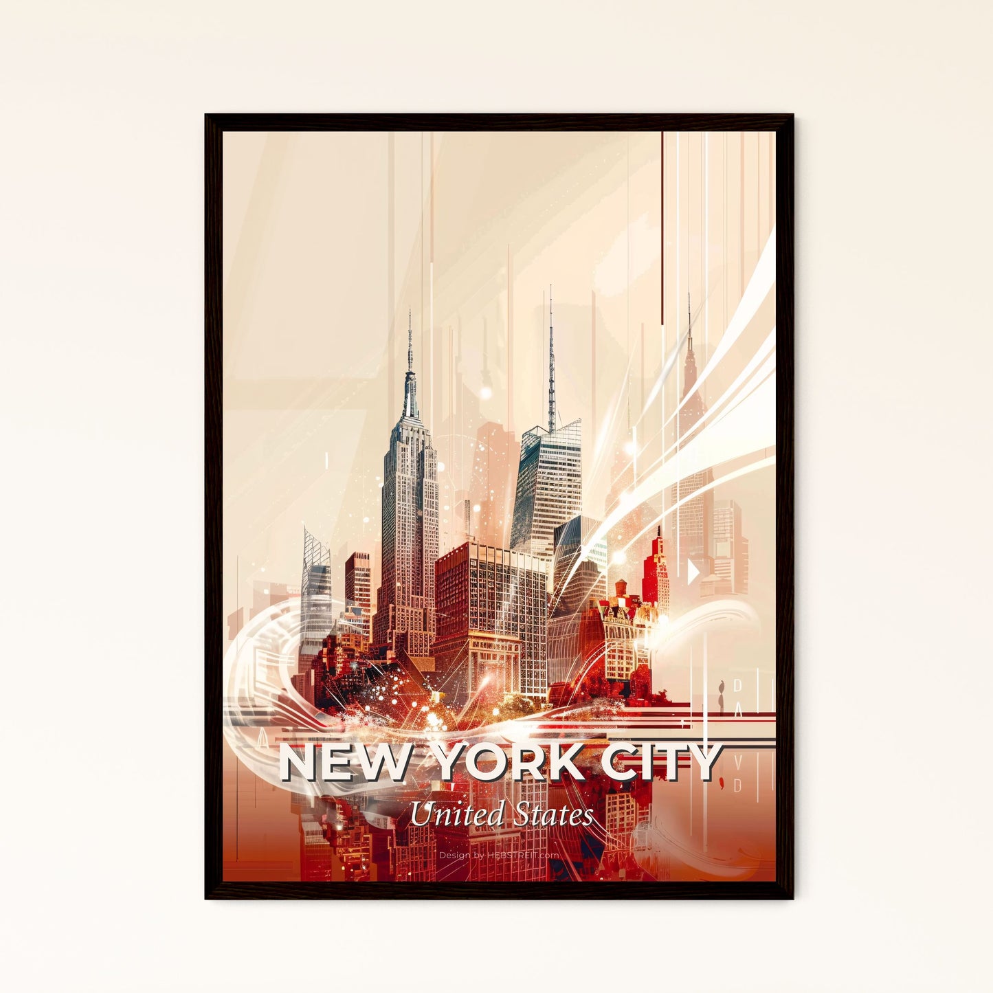 New York City Skyline Composite Art Poster - A city with many tall buildings