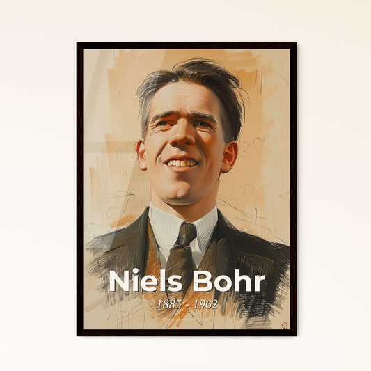 Elegant Portrait of Niels Bohr: Vibrant Contemporary Art Print Celebrating Atomic Genius for Home Décor or Thoughtful Gifting