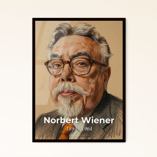 Norbert Wiener: Pioneer of Cybernetics - A Captivating Contemporary Art Piece Blending Mathematics and Philosophy in Elegance