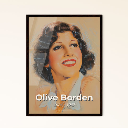 Elegant Portrait of Olive Borden: Flapper Era Icon in Radiant Hues - Exquisite Art Print for Refined Home Décor & Gifting!