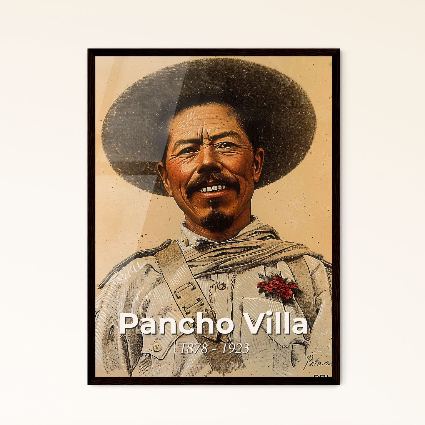 Vibrant Portrait of Pancho Villa: Captivating Contemporary Revolution Leader Art Print - Ideal for Home Decor & Unique Gifts!