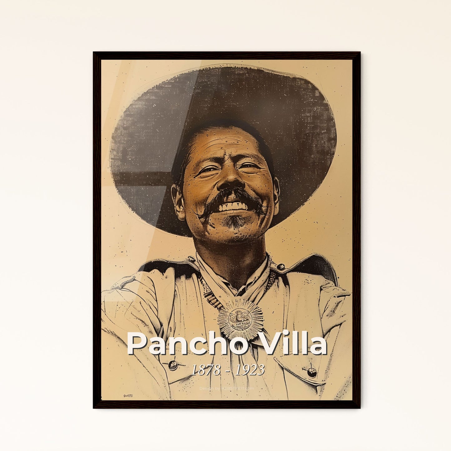 Dynamic Portrait of Pancho Villa: Revolutionary Leader in Contemporary Art - Unique Print for Home Decor & Gifts