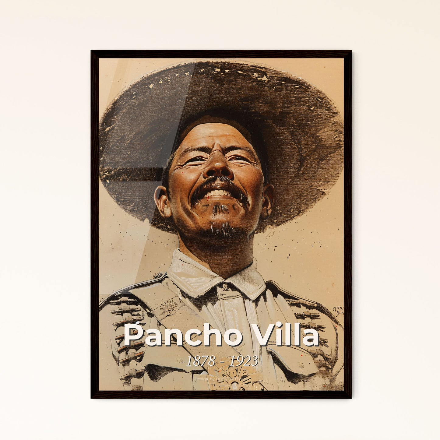 Vibrant Pancho Villa Portrait: Stylish Mexican Revolutionary Art Print – Perfect Gift or Chic Home Décor Accent