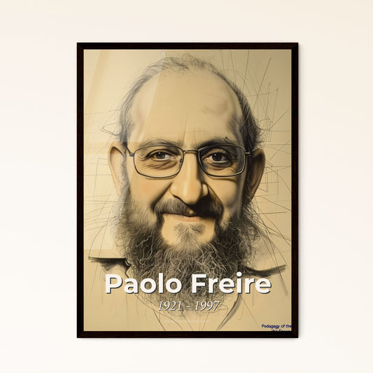 Radiant Portrait of Paolo Freire: Celebrating Critical Pedagogy - Contemporary Art Print for Elegant Home Decor