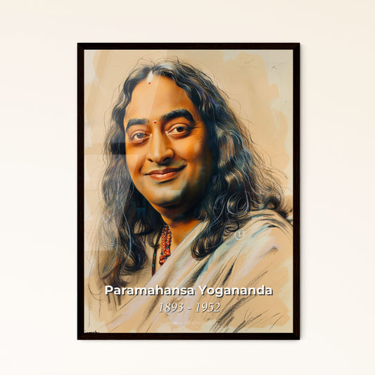 Radiant Paramahansa Yogananda Portrait: Vibrant Contemporary Art Print Celebrating the Yogi Who Transformed Western Spirituality