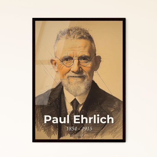 Elegant Portrait of Paul Ehrlich: A Modern Tribute to the Father of Immunology - Unique Art for Timeless Home Décor