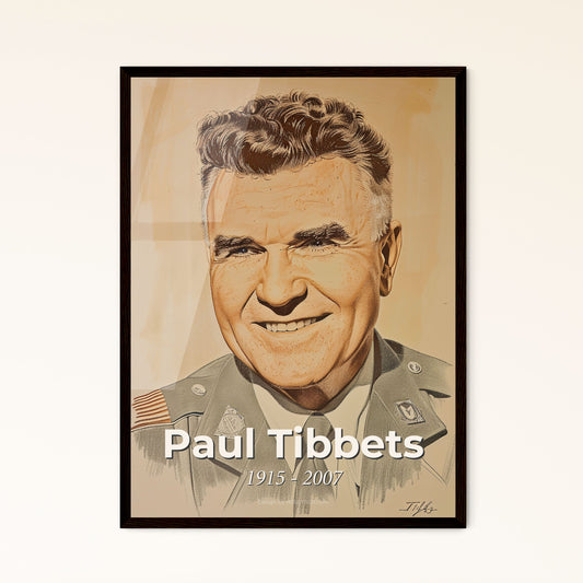 Captivating Portrait of Paul Tibbets: The Enola Gay Pilot in Contemporary Art - A Unique Tribute for Home Décor & Gifting