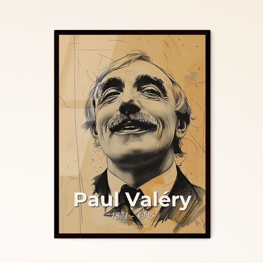 Elegant Portrait of Paul Valéry: A Modernist Tribute in Subtle Hues - Perfect for Home Decor or Memorable Gifts