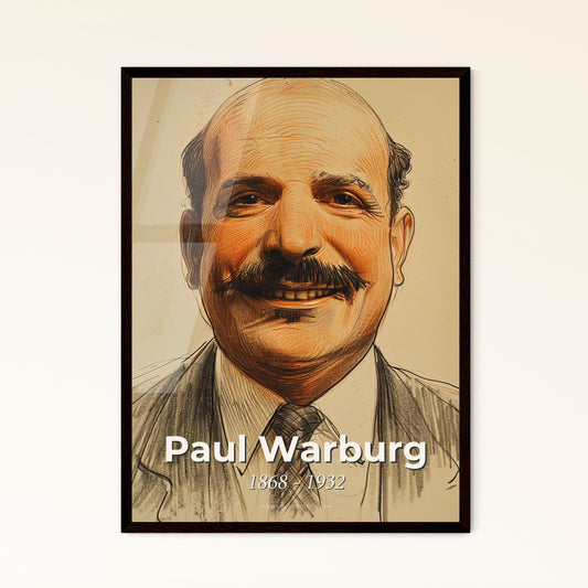 Elegant Portrait of Paul Warburg: A Dynamic Contemporary Tribute to the Architect of the Federal Reserve - Art for Your Space