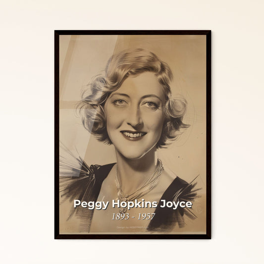 Elegance of the Jazz Age: Peggy Hopkins Joyce - Captivating Contemporary Portrait in Varied Hues & Dynamic Lines for Sophisticated Decor