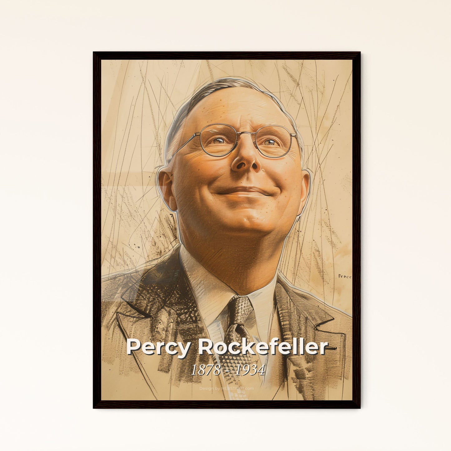 Elegant Portrait of Percy Rockefeller Framed Print