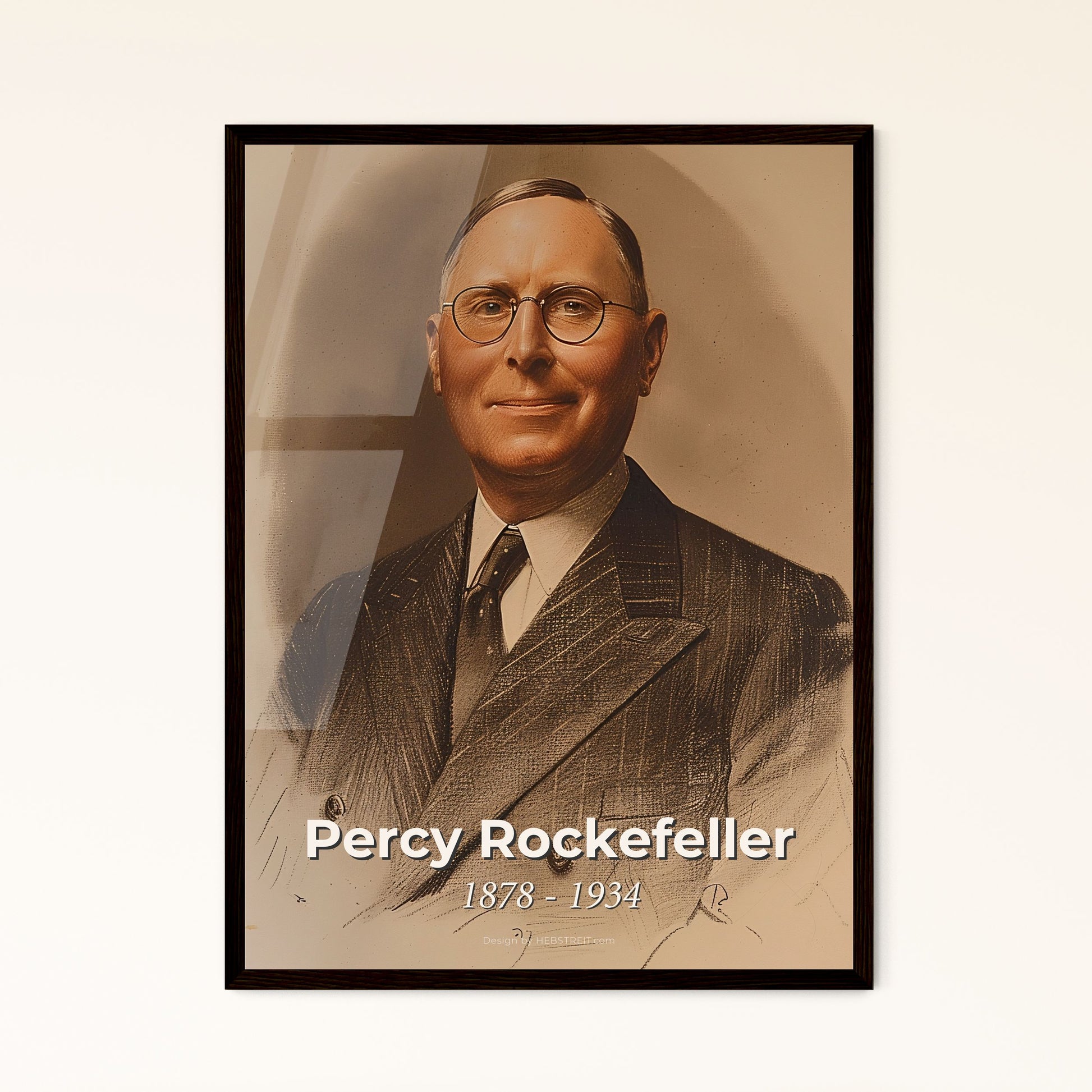 Elegantly Modern Portrait of Percy Rockefeller Framed Print