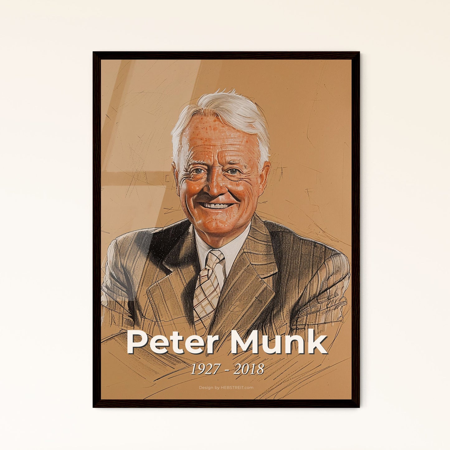 Elegant Portrait of Peter Munk (1927-2018) - Celebrated Canadian Businessman & Founder of Trizec Properties - Contemporary Art Print