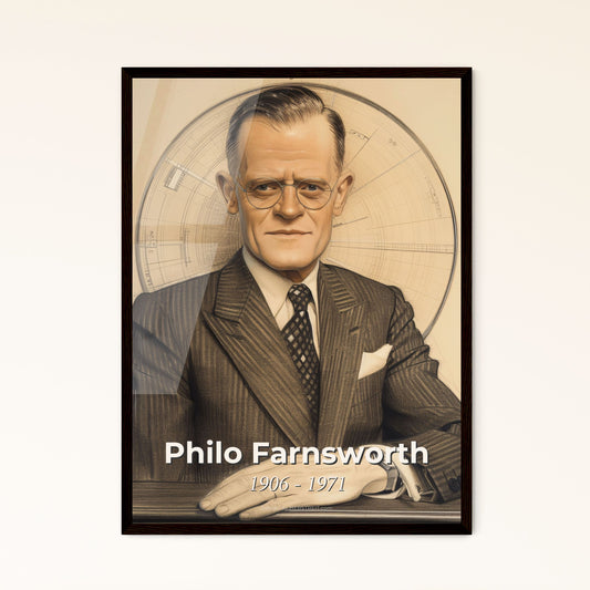 Philo Farnsworth: The Visionary Inventor - Striking Contemporary Art Print Celebrating Innovation in a Unique Artistic Style