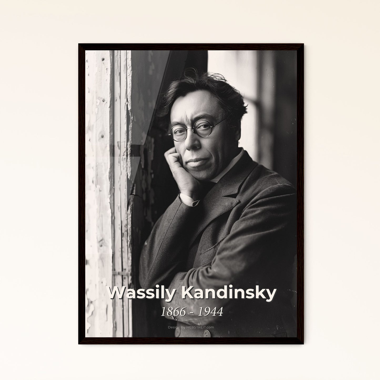 Striking Portrait of Wassily Kandinsky: 1866-1944, Abstract Art Pioneer, High-Contrast Ultrarealistic Photo for Home Décor