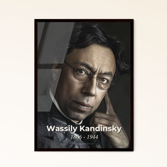 Wassily Kandinsky: The Pioneer of Abstract Art – Iconic Portrait on Rustic Background, High-Contrast Cinematic Print