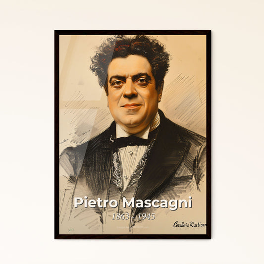 Enchanting Portrait of Pietro Mascagni Framed Print