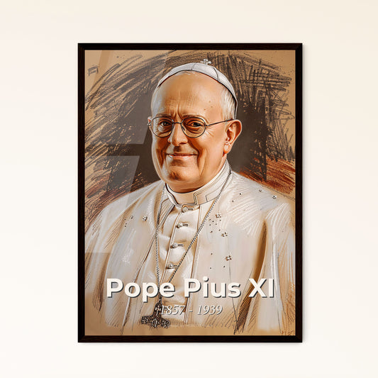 Elegant Portrait of Pope Pius XI (1857-1939): Contemporary Art Print, Unique Perspective, Luxe Framing Options for Home Decor