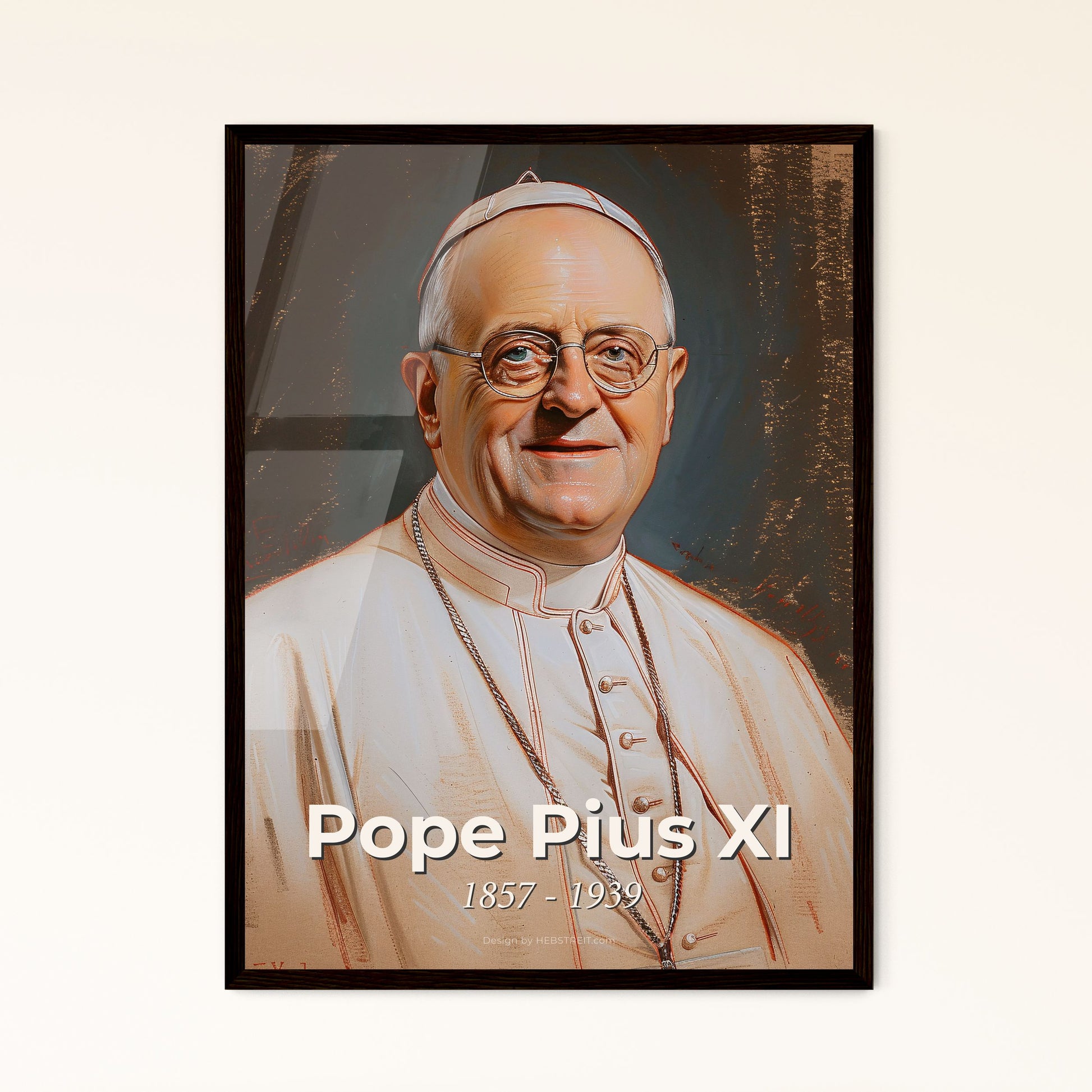 Elegant Contemporary Portrait of Pope Pius XI: A Timeless Tribute in Art, Perfect for Home Decor or Unique Gifting