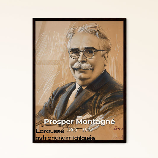 Elegant Portrait of Prosper Montagné: Celebrated Chef & Culinary Icon in Contemporary Art, Perfect for Home Decor & Gifting.