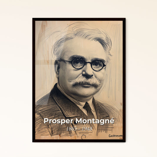 Elegant Portrait of Prosper Montagné: Celebrated Chef & Author - Vibrant Contemporary Art for Exquisite Home Décor