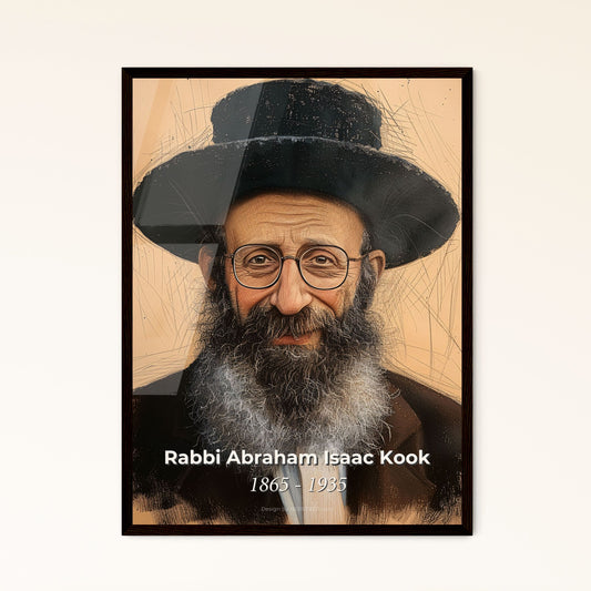 Elevate Your Space: Stunning Contemporary Portrait of Rabbi Abraham Isaac Kook - A Tribute to Jewish Wisdom and Spirituality