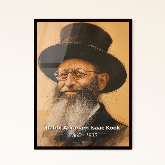 Elegant Portrait of Rabbi Abraham Isaac Kook: Iconic Jewish Leader - Vibrant Contemporary Art Print for Home Decor & Gifting